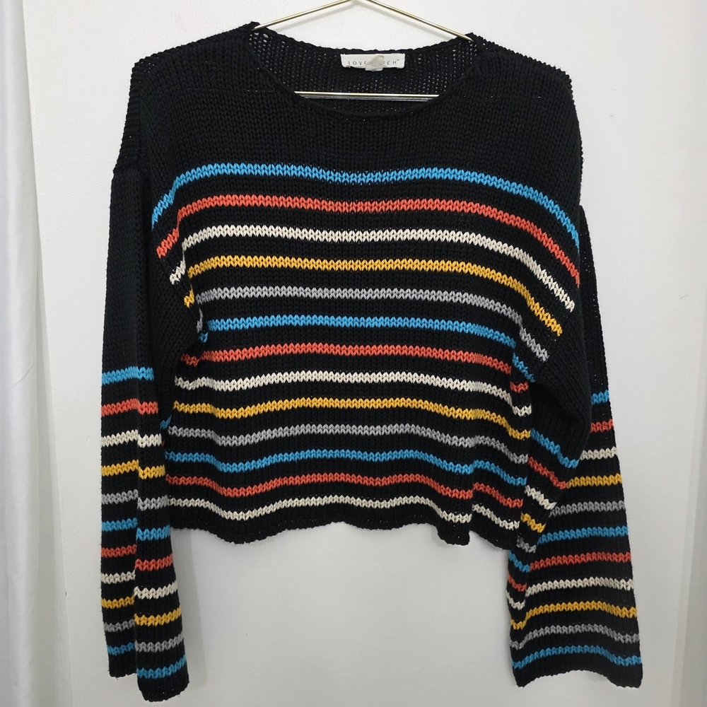 Lovestitch Multicolor Striped Crew Neck Sweater